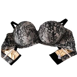 Cacique Comfort Bliss Plunge Strapless Underwire Bra Sz 46DD Sexy Romantic Glam